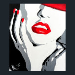 Pop art portrait poster red lips and nails<br><div class="desc">I am a professional artist and photographer and all my pieces are models that I have actually shot myself. Although my name is Shawna Jensen I sign all my work as PS. I have always done this since I started "seriously" painting in 9th grade, because of my love for Princesses....</div>