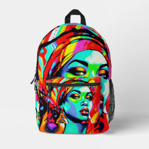 Pop Art Portrait Printed Backpack