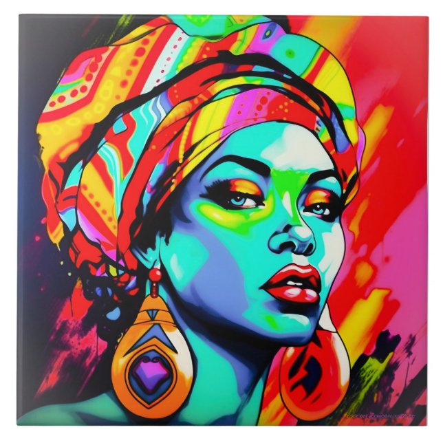 Pop Art Portrait  Tile (Front)