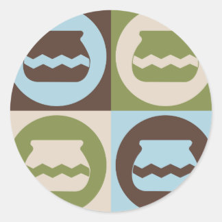 Pop Art Pottery Classic Round Sticker
