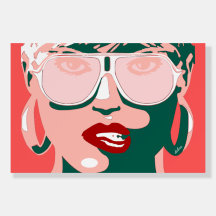 Pop Art Pretty Woman Sunglasses Red Lipstick