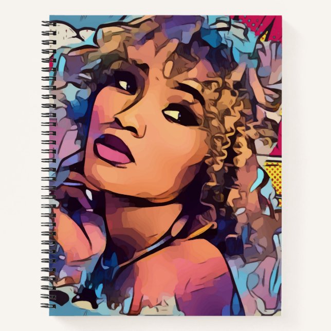 Pop Art Princess 8.5" x 11" Spiral Sketch Book (Front)