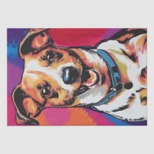 Pop Art Pup: Jack Russell Terrier Decoupage   Tissue Paper