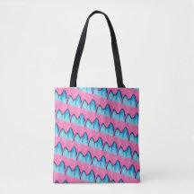 Pop Art PussyCat Allover Print Pink Tote