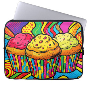 Pop Art Rainbow Cupcakes Explosion Laptop Sleeve