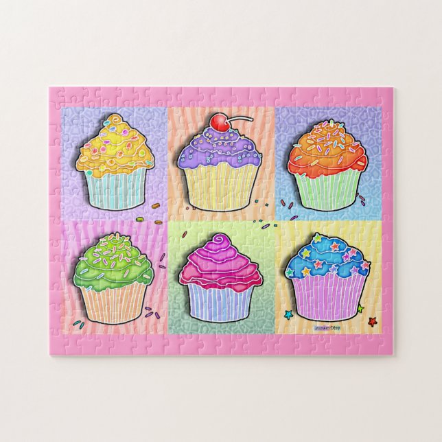Pop Art Rainbow Cupcakes Puzzle (Horizontal)
