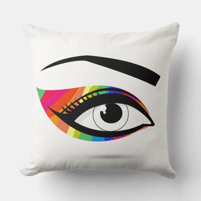 Pop Art Rainbow Eyeshadow Thlow Oreiller (Recto)
