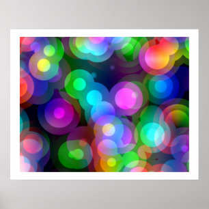 Pop Art Random Concentric Circles 02 Poster