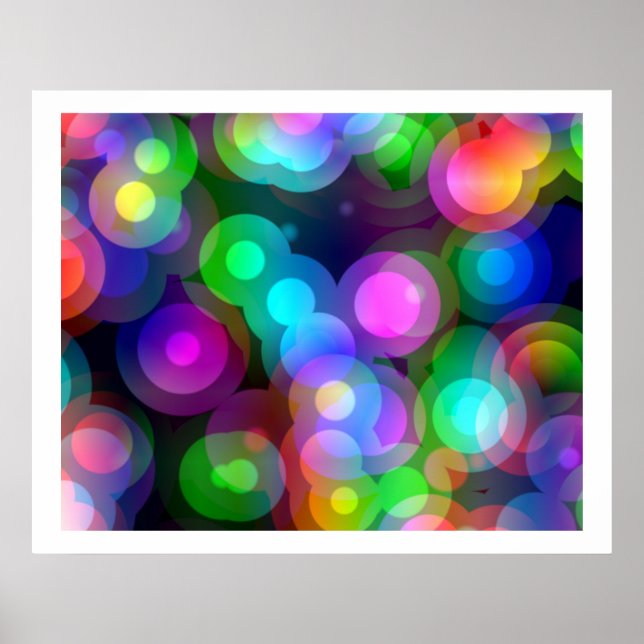 Pop Art Random Concentric Circles 02 Poster (Front)