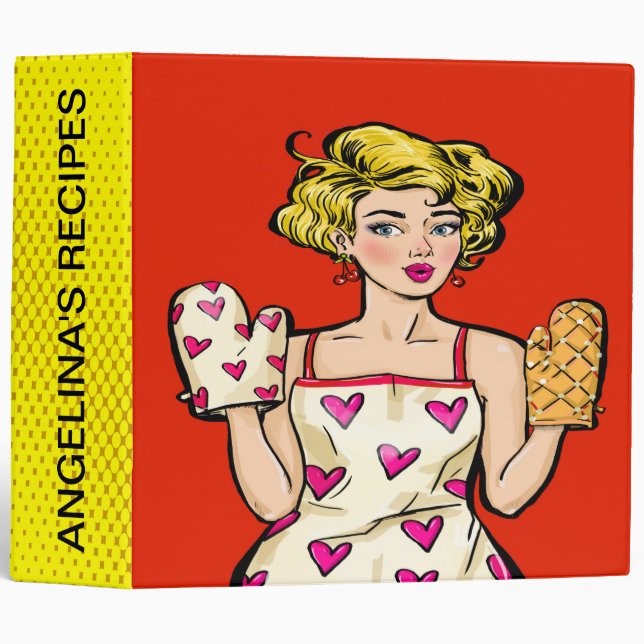 Pop Art Recipe Binder - See Back (Front/Spine)