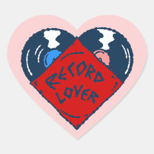 pop art record music lover vintage heart album sticker