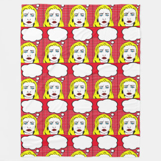 pop art retro blonde women blanket throw