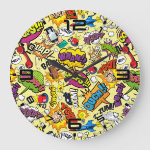 Pop Art Retro Comic - Cool Large Clock
