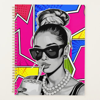 Pop Art Retrô Mulher Fashion Preto e Branco