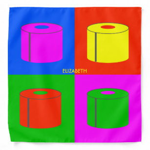 Pop Art Retro Psychedelic Toilet Paper Vibrant Bandana
