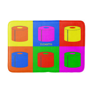 Pop Art Retro Psychedelic Toilet Paper Vibrant Bath Mat