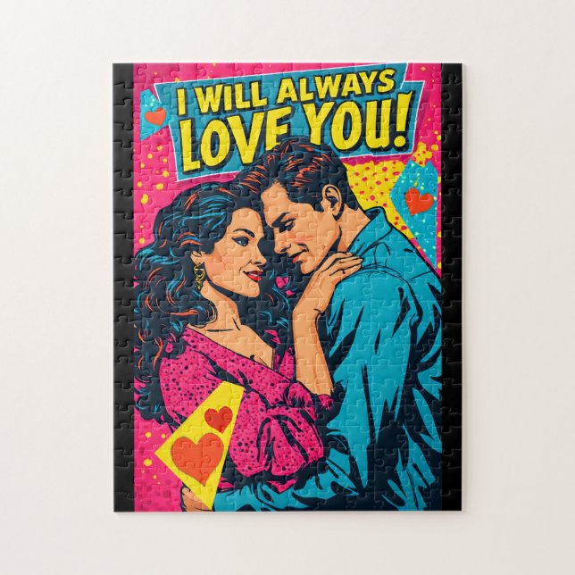 Pop Art Retro Romance Comics Colourful Romantic Jigsaw Puzzle (Vertical)