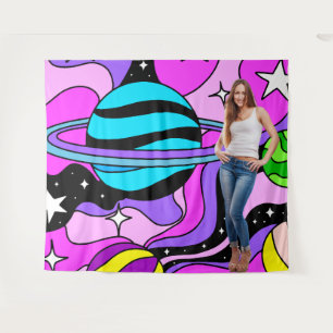 Pop Art Retro Space Party Decoration Backdrop Tapestry
