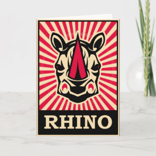 Pop Art Rhinoceros Card