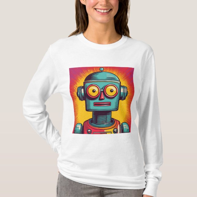 Pop Art Robot T-Shirt (Front)