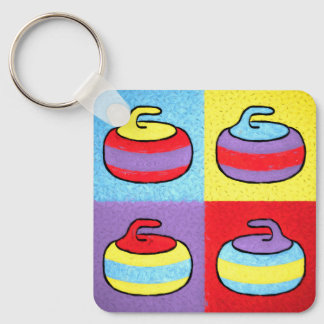 Pop Art Rocks Curling Design Keychain