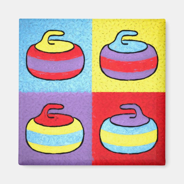 Pop Art Rocks Curling Design Magnet (Front)