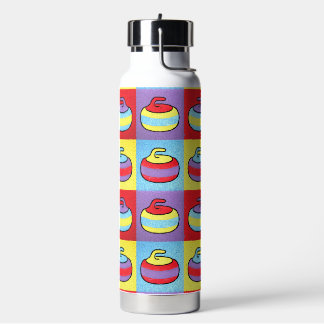 Pop Art Rocks Curling Design Water Bottle