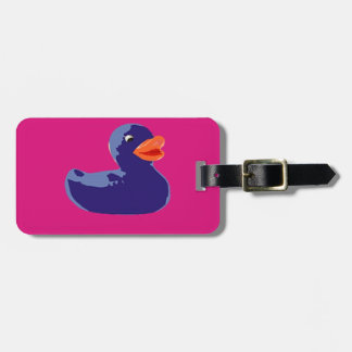Pop Art Rubber Ducky Blue Pink Duck Luggage Tag