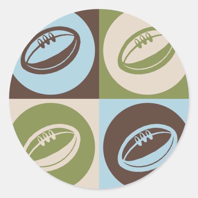 Pop Art Rugby Classic Round Sticker (Front)