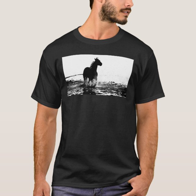 Pop Art Running Horse Template Custom Elegant T-Shirt (Front)