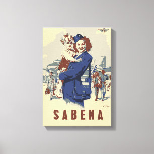 Pop art Sabena Ex Belgian Airlines Canvas Print