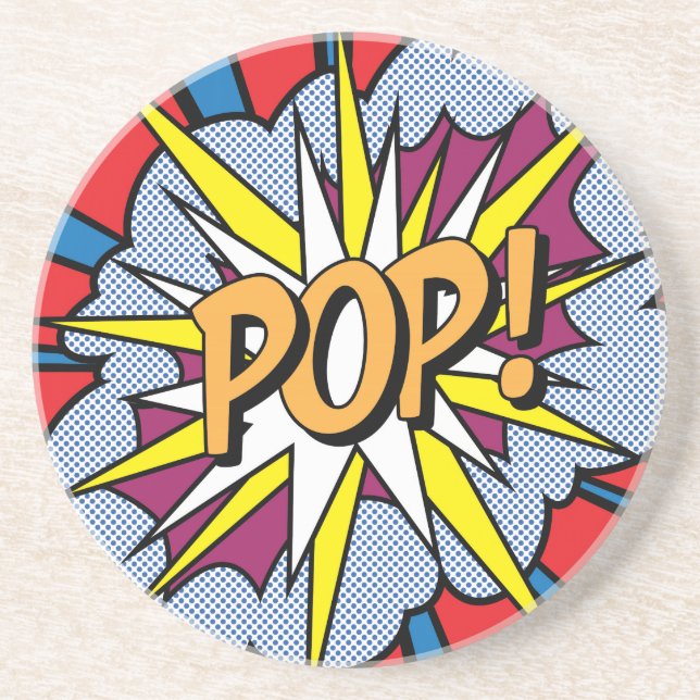 Pop Art Sandstone Coaster (Front)