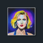 Pop Art Scarlett Johansson Portrait Canvas Print<br><div class="desc">Portrait of Scarlett Johansson in Pop Art style.  The original painting was done in acrylics on canvas 20x20.</div>