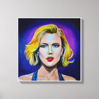 Pop Art Scarlett Johansson Portrait Canvas Print