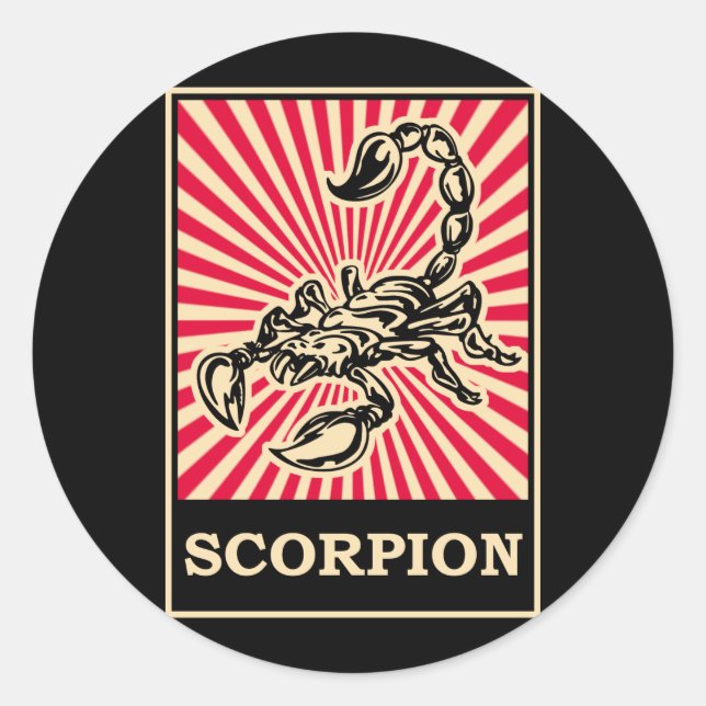 Pop Art Scorpion Classic Round Sticker (Front)