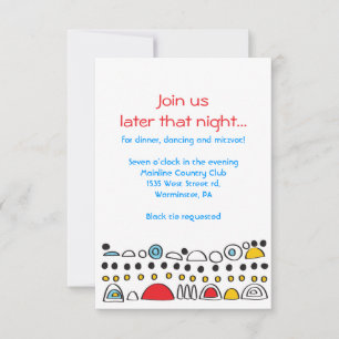 POP ART SCRIBBLY Bat Mitzvah Party Card