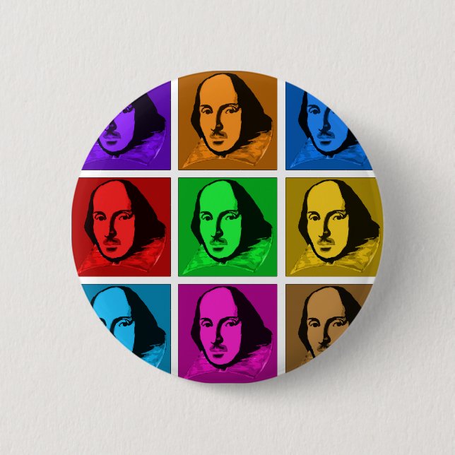 Pop Art Shakespeare 2 Inch Round Button (Front)