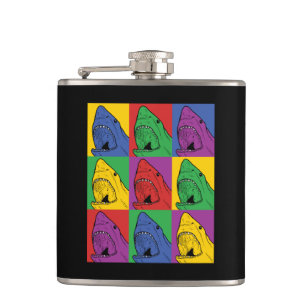 Pop Art Shark Hip Flask