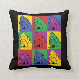 Pop Art Shark Throw Pillow