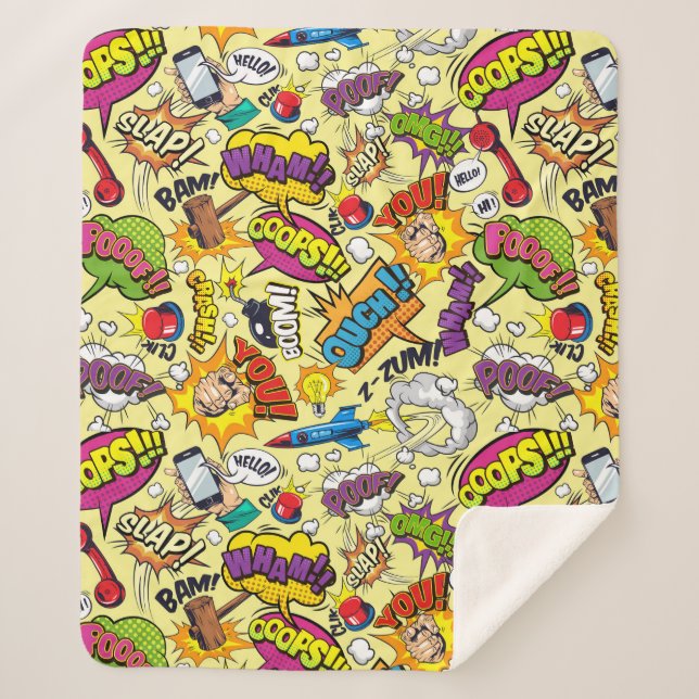 Pop Art Sherpa Blanket (Front)