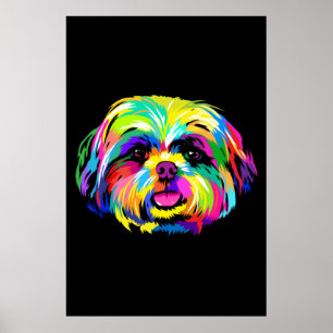 Pop Art Shih Tzu Dog Lovers Poster