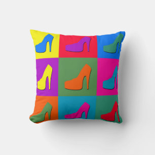 Pop art shoes throw pillow