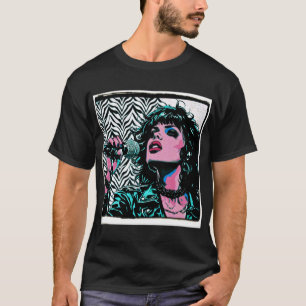 Pop Art Singer Teal Pink Musicians Music Lovers  T-Shirt