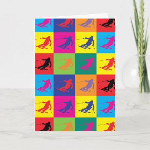Pop Art Skiing Card