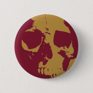 Pop Art Skull 2 Inch Round Button