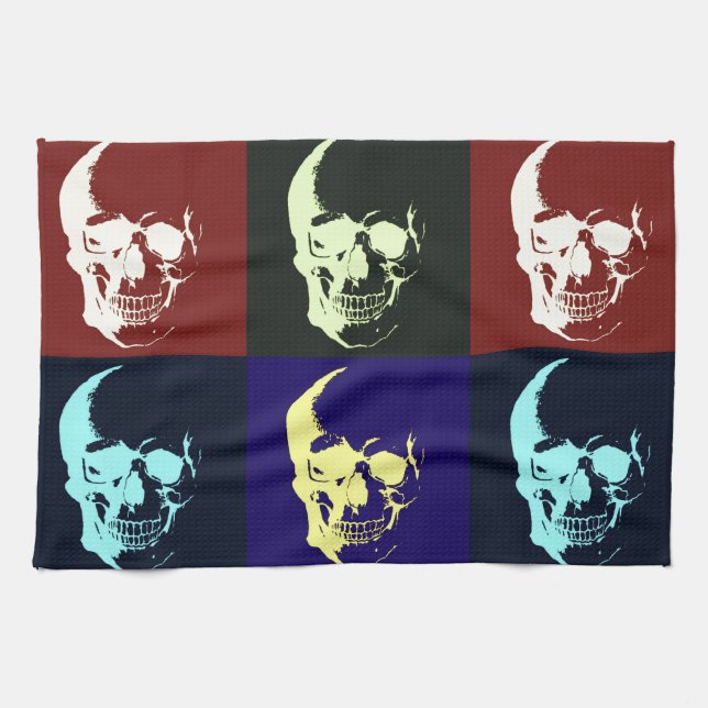 Pop Art Skull Kitchen Towel (Horizontal)