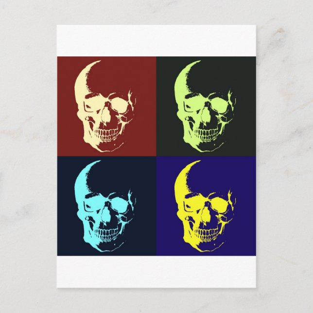 Pop Art Skull Postcard (Front)