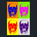 Pop Art Skull Poster<br><div class="desc">Fantasy Art and Heavy Metal Images - 4 Colours Skull Artwork</div>