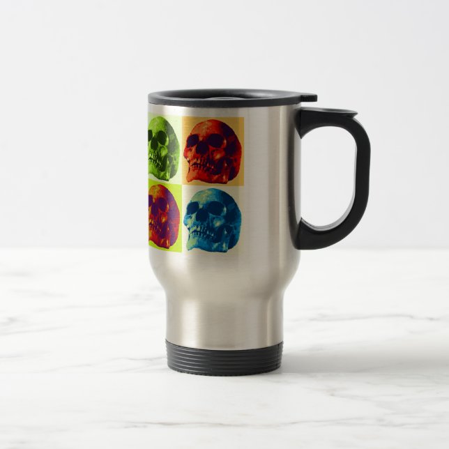 Pop Art Skull Travel Mug (Right)