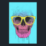 Pop art skull with glasses poster<br><div class="desc">... </div>